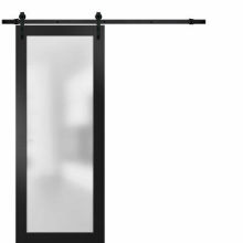 Internal Large Pane Frosted Glass Sliding Barn Door for Bathroom